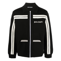 logo-print striped zip-up track jacket