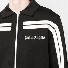 logo-print striped zip-up track jacket