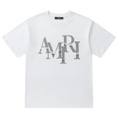 Staggered Logo Print Cotton Jersey T-Shirt