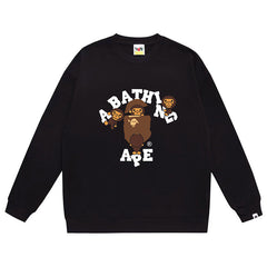 Ape Head Cartoon Baby Milo Print Sweatshirt