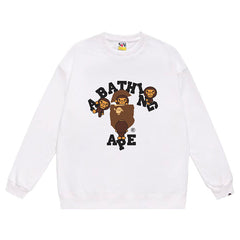 Ape Head Cartoon Baby Milo Print Sweatshirt