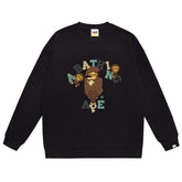 Ape Head Cartoon Baby Milo Print Sweatshirt