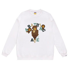 Ape Head Cartoon Baby Milo Print Sweatshirt