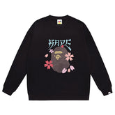 Ape Head Cherry Blossom Cartoon Sweatshirt
