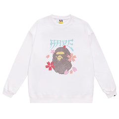 Ape Head Cherry Blossom Cartoon Sweatshirt