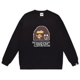 Digital Ape Head Pattern Print Sweatshirt