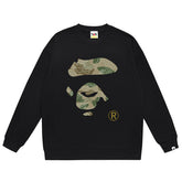 Ape Head Camo Pattern Print Sweatshirt