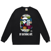Ape Head Cartoon Pattern Print Sweatshirt