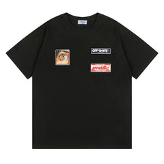 Logo Pattern Print T-Shirts