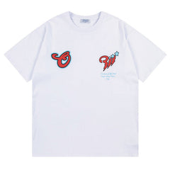 Logo Pattern Print T-Shirts