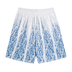 Logo-Print Gradient Silk Shorts
