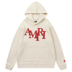 Staggered Logo-Patches Hoodies