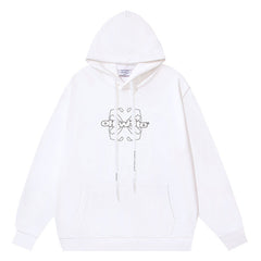 Arrow Logo Pattern Printed Hoodie