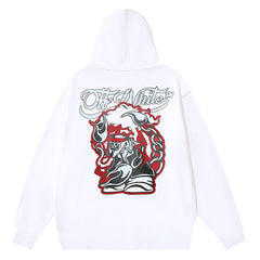 Logo Pattern Printed Hoodie