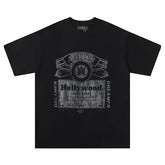 Hollywood Letter Pattern Printed T-Shirts