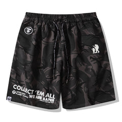 Ape Head Pattern Printed Short