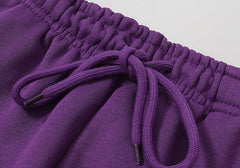 Black Foam Printing Pant-Purple #8308