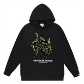 Ape Head Letter Pattern Print Hoodie