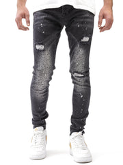 Full Rhinestone Black Jeans
