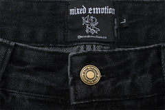 Embroidered Denim Shorts