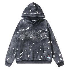 White Splatter Printed Hoodie