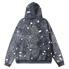 White Splatter Printed Hoodie