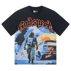 War Flame Car T-Shirts #1006