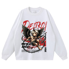 Streetwear-Style Print Long Sleeve Tee