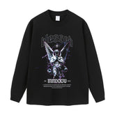 Streetwear-Style Print Long Sleeve Tee