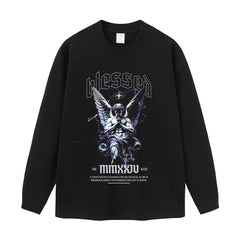 Streetwear-Style Print Long Sleeve Tee