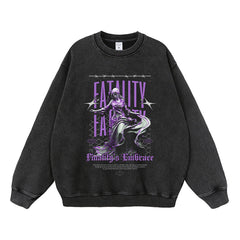 Streetwear-Style Print Crewneck Sweatshirts