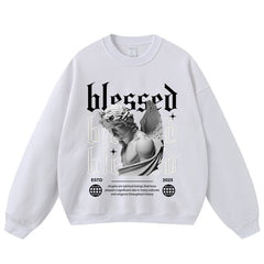 Streetwear-Style Print Crewneck Sweatshirts