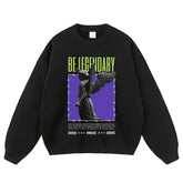 Angel Statue Print Crewneck Sweatshirts