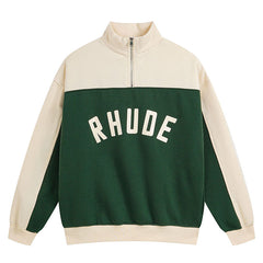 Contrast Varsity Cotton Sweatshirt
