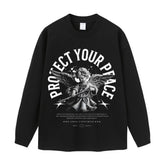 Streetwear-Style Print Long Sleeve Tee