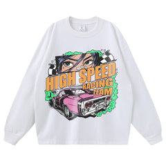Streetwear-Style Print Long Sleeve Tee