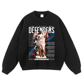 Streetwear-Style Print Crewneck Sweatshirts