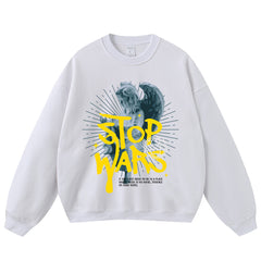 Angel Pattern Print Crewneck Sweatshirts