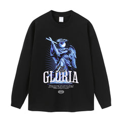 Streetwear-Style Print Long Sleeve Tee