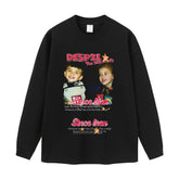 Streetwear-Style Print Long Sleeve Tee