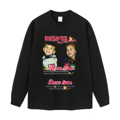 Streetwear-Style Print Long Sleeve Tee