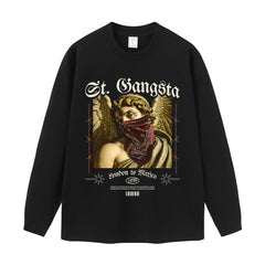 Streetwear-Style Print Long Sleeve Tee