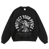 Streetwear-Style Print Crewneck Sweatshirts