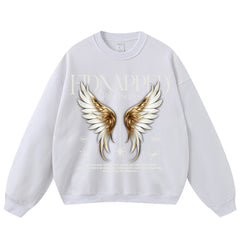 Angel Wing Print Crewneck Sweatshirts