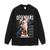 Streetwear-Style Print Long Sleeve Tee