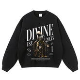 Gilded Character Print Crewneck Sweatshirts