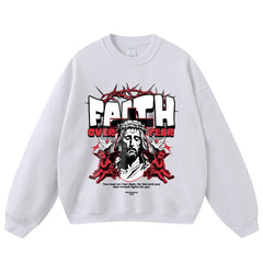 Streetwear-Style Print Crewneck Sweatshirts