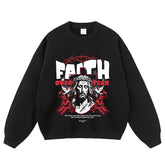 Streetwear-Style Print Crewneck Sweatshirts