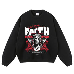 Streetwear-Style Print Crewneck Sweatshirts