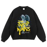 Angel Pattern Print Crewneck Sweatshirts